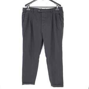 All Saints pants Mens 32 L26 Tallis Trouser Black Button Fly Tapered Cotton Wool